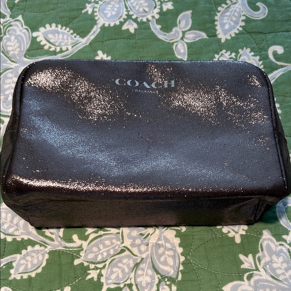 Coach Handbags - Coach Shimmering Metallic Gray Makeup Pouch
